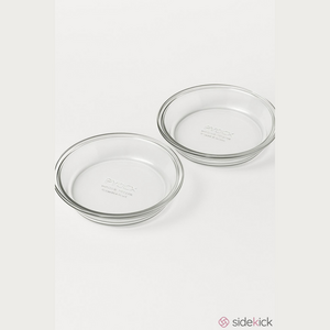 Vintage lot two PYREX pie plates produced by Corning 1940-1950’s Deep dish/ Reg.